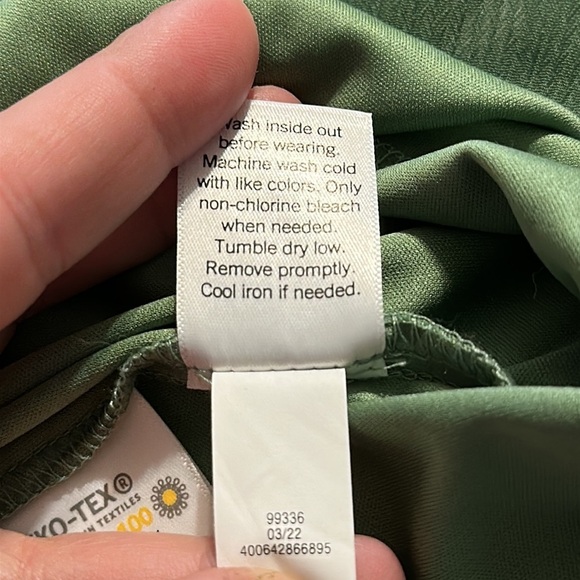 Lauren Conrad LC Green Shirred Top #99336 Circles Lined Polyester Tie Back 3X - Picture 11 of 11